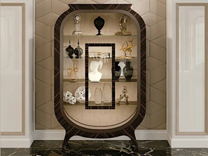 GRAN DUCA - Art Nouveau wood and glass display cabinet - Cabinet by Prestige