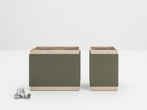 SQUARE - Wooden waste paper bin - Accessories by PROF
