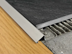 PROSLIDER - Brushed steel edge profile for floors - Finishes accessories by Progress Profiles