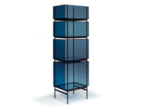 LYN HIGH - Glass and steel display cabinet - Cabinet by Pulpo