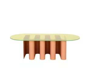 TAVOLINO2 - Oval glass and aluminium coffee table - Coffee table by Pulpo