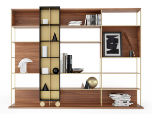 LITERATURA SELECTION - Open MDF bookcase with casters - Cabinet by Punt