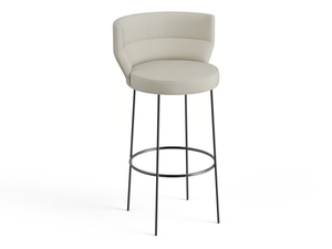 SENA - High leather stool with footrest - Stool by Punt