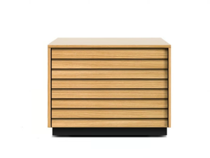 SUSSEX - Rectangular wooden bedside table with drawers - Side table by Punt