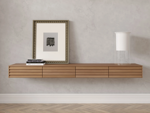 SUSSEX SLIM - Wall-mounted wooden TV cabinet with drawers - Cabinet by Punt