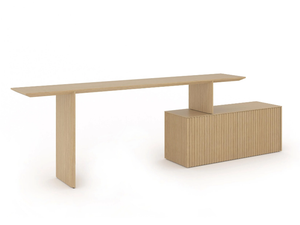 VELASCA - Rectangular wooden writing desk with bookcase - Desk by Punt