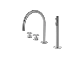 FLORA 6330277F - Deck mounted 4 hole bathtub tap with hand shower - Tap by QD Magistro Lab