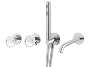 SMILE 5770502 - Wall-mounted 3 hole bathtub mixer with diverter - Tap by QD Magistro Lab