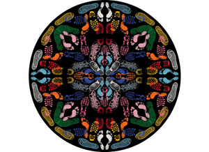 LET'S DANCE HUMAN TRACES - Patterned round rug - Rug by Qeeboo