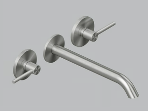 FFQT 21 11V - 3 hole wall-mounted stainless steel washbasin tap - Tap by Quadrodesign
