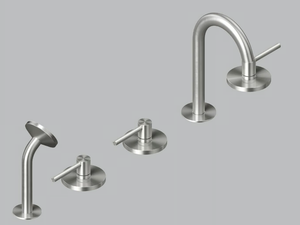 FFQT 21 98 - Deck mounted stainless steel bathtub tap with individual rosettes - Tap by Quadrodesign