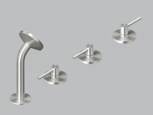 FFQT 21 99 - Deck mounted stainless steel bathtub tap with individual rosettes - Tap by Quadrodesign