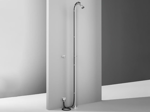 FFQT CD021.2 - Floor standing stainless steel shower panel with overhead shower - Shower panel by Quadrodesign