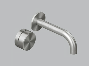 STEREO 16 10T - Wall-mounted hydroprogressive stainless steel washbasin mixer - Tap by Quadrodesign