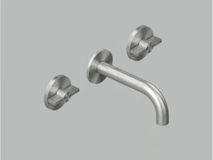 VALVOLA01 19 10V - Wall-mounted stainless steel washbasin mixer - Tap by Quadrodesign
