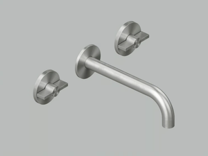 VALVOLA01 19 11V - Wall-mounted stainless steel washbasin tap - Tap by Quadrodesign