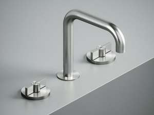 VALVOLA01 19 31V - 3 hole stainless steel washbasin tap with adjustable spout - Tap by Quadrodesign