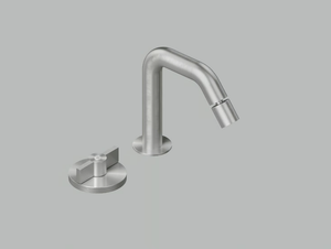 VALVOLA01 19 37 - 2 hole stainless steel bidet mixer with swivel spout - Tap by Quadrodesign