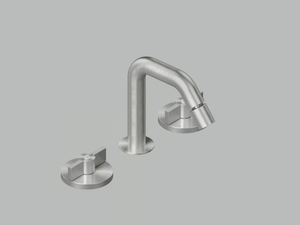 VALVOLA01 19 37V - 3 hole stainless steel bidet tap with swivel spout - Tap by Quadrodesign