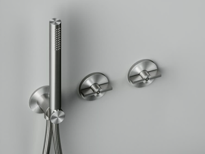 VALVOLA01 19 68 - Hydroprogressive mixer set for bath/shower with hand shower - Tap by Quadrodesign