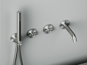VALVOLA01 19 69 - Set of 2 hydroprogressive mixers for bathtub with spout - Tap by Quadrodesign