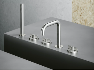 VALVOLA01 19 98 - Hydroprogressive stainless steel bathtub set with hand shower - Tap by Quadrodesign