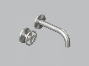 VALVOLA02 20 10 - Wall-mounted hydroprogressive stainless steel washbasin mixer - Tap by Quadrodesign