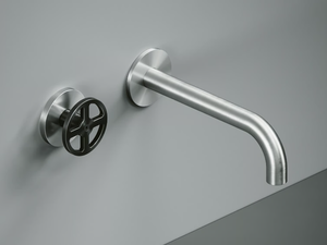 VALVOLA02 20 11 - Wall-mounted hydroprogressive stainless steel washbasin mixer - Tap by Quadrodesign
