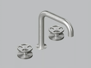 VALVOLA02 20 31V - 3 hole stainless steel washbasin tap with adjustable spout - Tap by Quadrodesign
