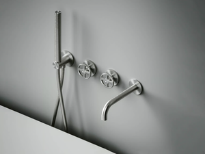 VALVOLA02 20 69 - Hydroprogressive stainless steel bathtub set with hand shower - Tap by Quadrodesign