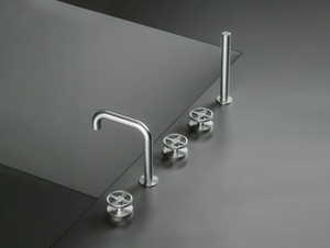 VALVOLA02 20 98 - Hydroprogressive stainless steel bathtub set with hand shower - Tap by Quadrodesign
