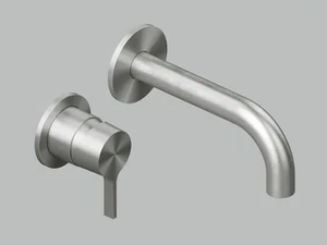 VOLCANO 36 13.00 - Wall-mounted hydroprogressive stainless steel washbasin mixer - Tap by Quadrodesign