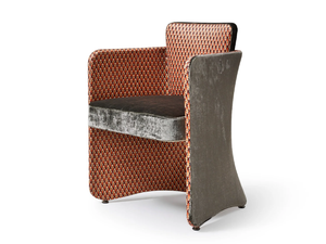 ANNA - Upholstered leather easy chair with armrests - Armchair by Quinti Sedute