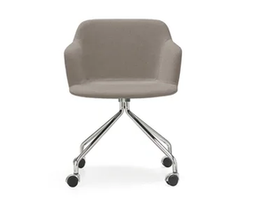 DEEP COVER - Swivel chair with castors with armrests - Office Chair by Quinti Sedute