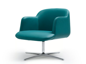 DEEP - With 4-spoke base leather guest chair with armrests - Chair by Quinti Sedute