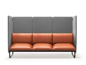 LOFT X - Sled base high-back leather sofa - Sofa by Quinti Sedute