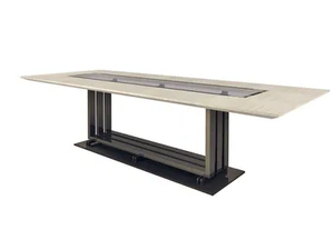 TRILOGY - Rectangular wood and glass table - Table by Radice