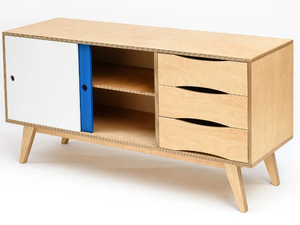 SOSIXTIES 2 DOORS - Contemporary style wooden sideboard with sliding doors with drawers - Cabinet by Radis