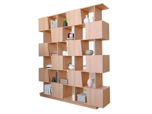 STEP L - Open divider wood veneer bookcase - Cabinet by Radis
