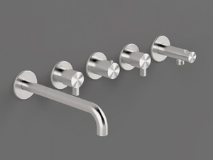 TQN52 - Wall-mounted thermostatic steel bathtub tap with diverter - Tap by Radomonte