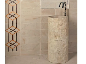CEPPO LINFA - Freestanding round natural stone washbasin - Washbasin by RAMA 1956