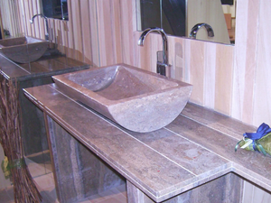 EPSYLON - Countertop rectangular natural stone washbasin - Washbasin by RAMA 1956