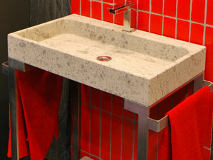 ZETA - Countertop rectangular natural stone washbasin - Washbasin by RAMA 1956