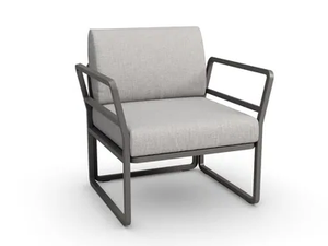 DIVO - Sled base fabric garden armchair with armrests - Armchair by RD Italia