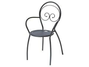 FIONA 2 - Stackable galvanized steel garden chair with armrests - Chair by RD Italia