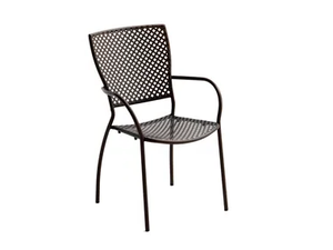 QUEEN 1 - Stackable galvanized steel garden chair with armrests - Chair by RD Italia