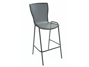 SONIA 75 - Stackable galvanized steel garden stool with footrest - Stool by RD Italia