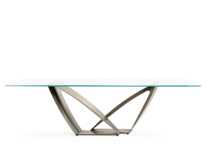 APEIRON 72 - Metal base table with glass top - Table by Reflex