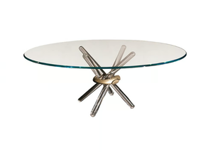ARLEQUIN - Round glass dining table - Table by Reflex
