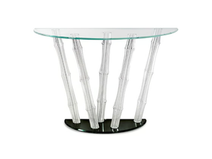 BAMBOO - Demilune glass console table - Console by Reflex